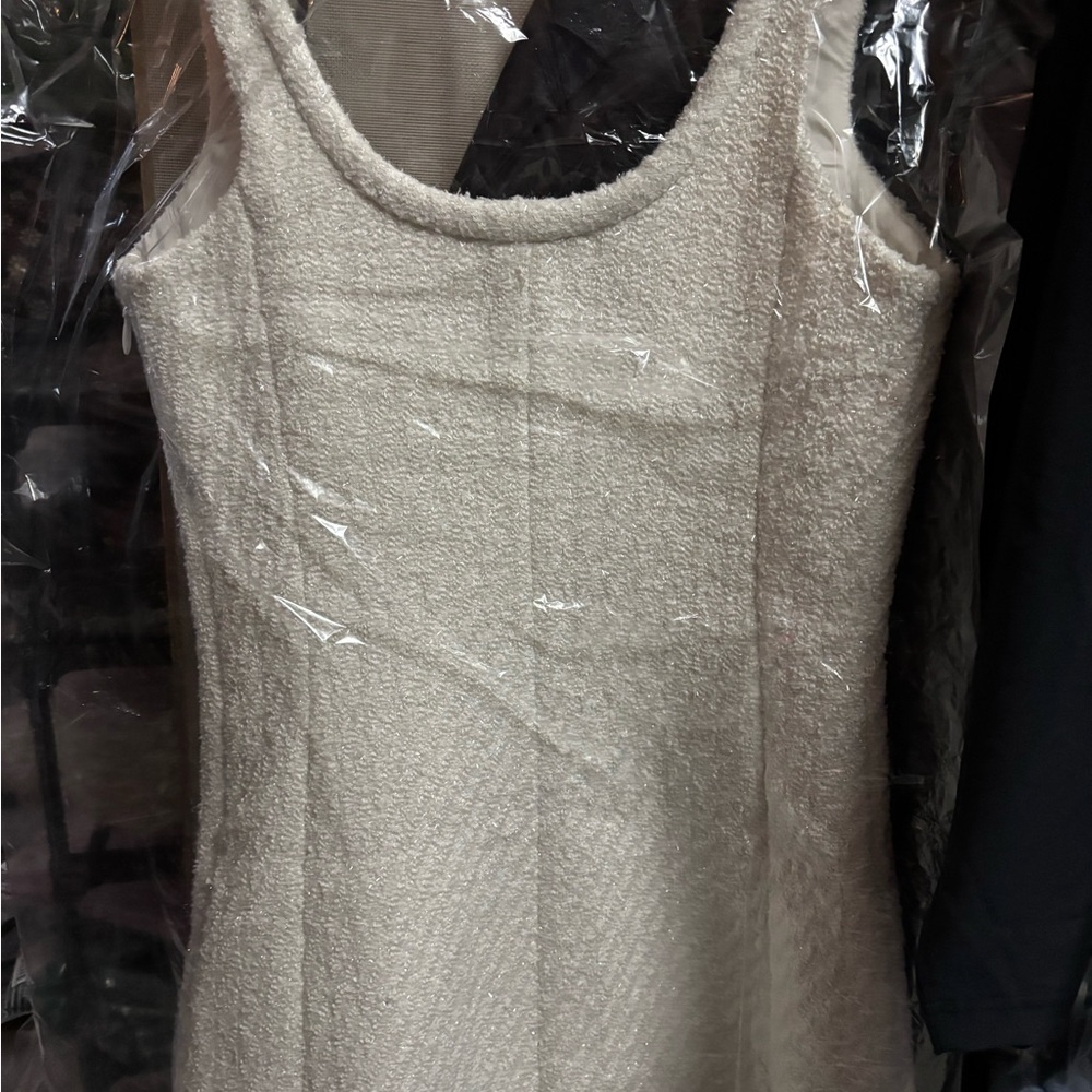Michael Kors Metallic Tweed Mini Dress In Bone, Size 4, NWT - Picture 6 of 6
